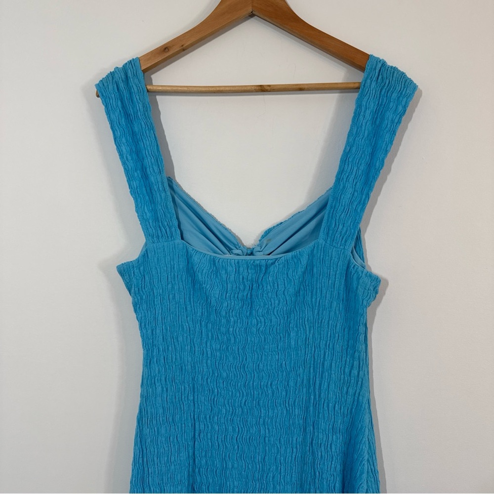 Free People FP Beach Eleni Bodycon Maxi Dress Size Large Aqua Blue *flaw* - Picture 5 of 14